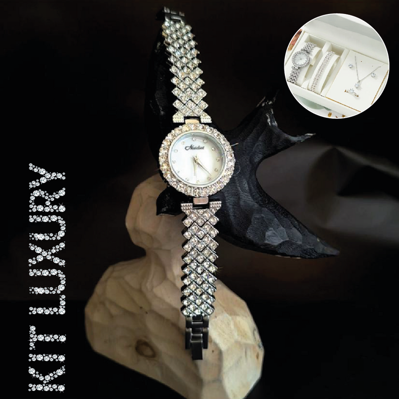 [COMPRA 1 LLÉVATE 6] RELOJ LUXURY + PULSERA + ARETES + COLLAR + ANILLO + ESTUCHE PREMIUM + ENVÍO GRATIS