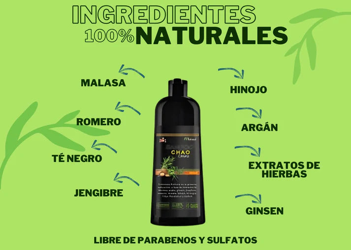 SHAMPOO CHAO CANAS 3 en 1 + TRATAMIENTO + ENVÍO GRATIS